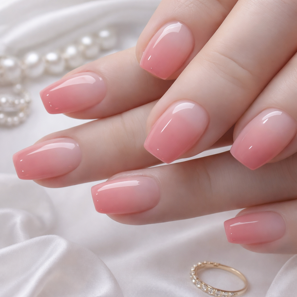 Pink Gradient Nail With Glue Diy Art Design False Nails Wearable Nails - 30Pcs