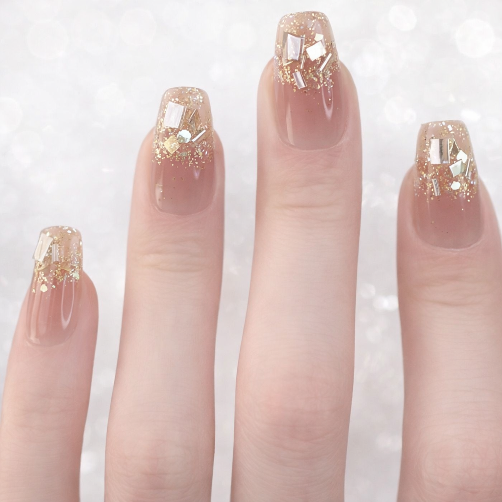 Night Flash Removable Nail With Glue Diy Art Design False Nails - 24Pcs