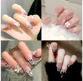 24PCS French Nails With Glue Diy Art Design False Nails Wearable Nails Stylish Pattern