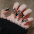 Cool Trendy Silver-Gray Wearable Nails, Smart Butterfly-Shaped Diamond Heart - 24pcs