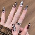 Maillard Cat's Eye Nail With Glue Diy Art Design False Nails - 24PCS