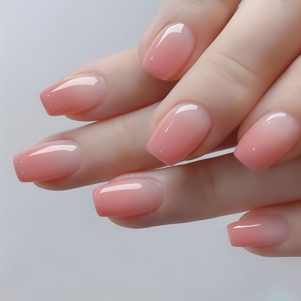 Pink Gradient Nail With Glue Diy Art Design False Nails Wearable Nails - 30Pcs