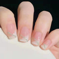 24PCS Gentle and Sweet Milky White French Nail With Glue - 24PCS