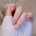 Light Luxury Ice Through Butterfly Hand-Worn Nail Short Wearable Nails - 24Pcs