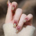 Broken Diamond Hot Girl Wear Nail Ice Transparent Blush With Glue  - 24pcs