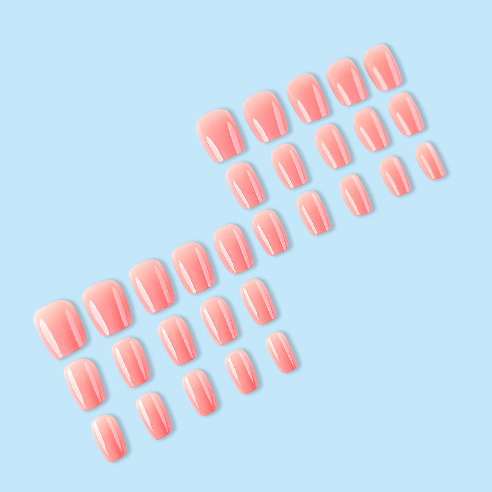 Pink Gradient Nail With Glue Diy Art Design False Nails Wearable Nails - 30Pcs