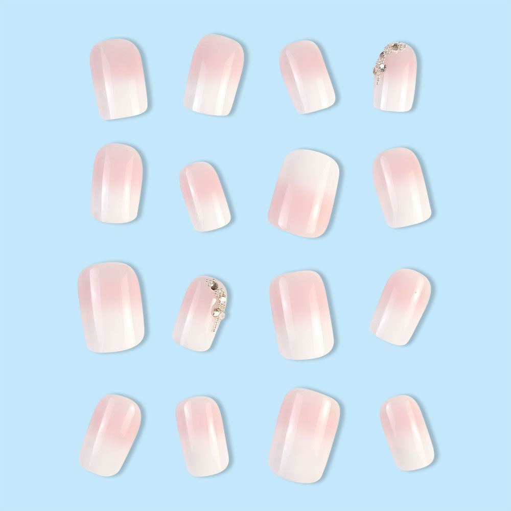 GradientJelly Powder With Glue Diy Art Design False Nails Wearable Nails - 24Pcs
