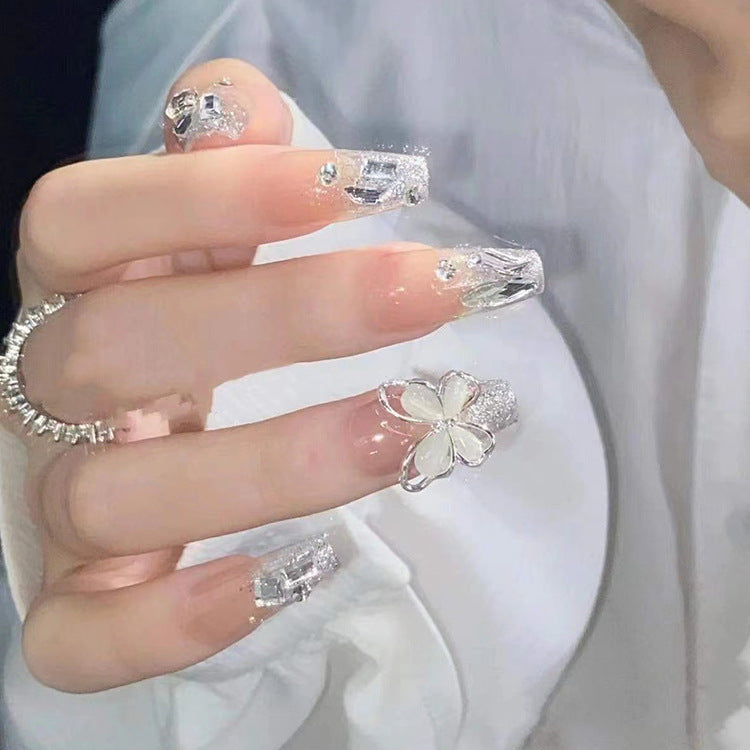 3D Rotating Butterfly Nail Patches Diamond-Encrusted Wearable Nails - 24Pcs