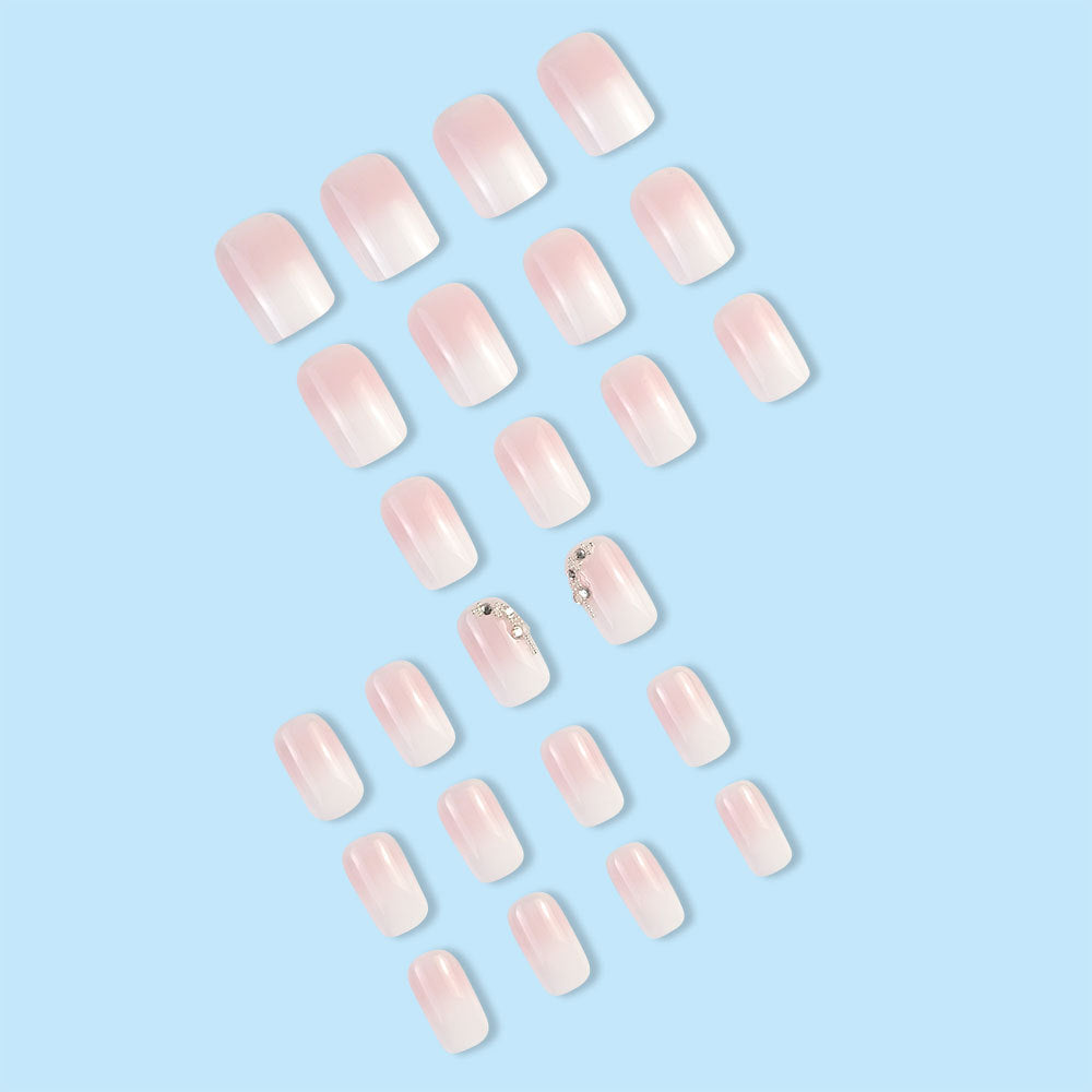 GradientJelly Powder With Glue Diy Art Design False Nails Wearable Nails - 24Pcs