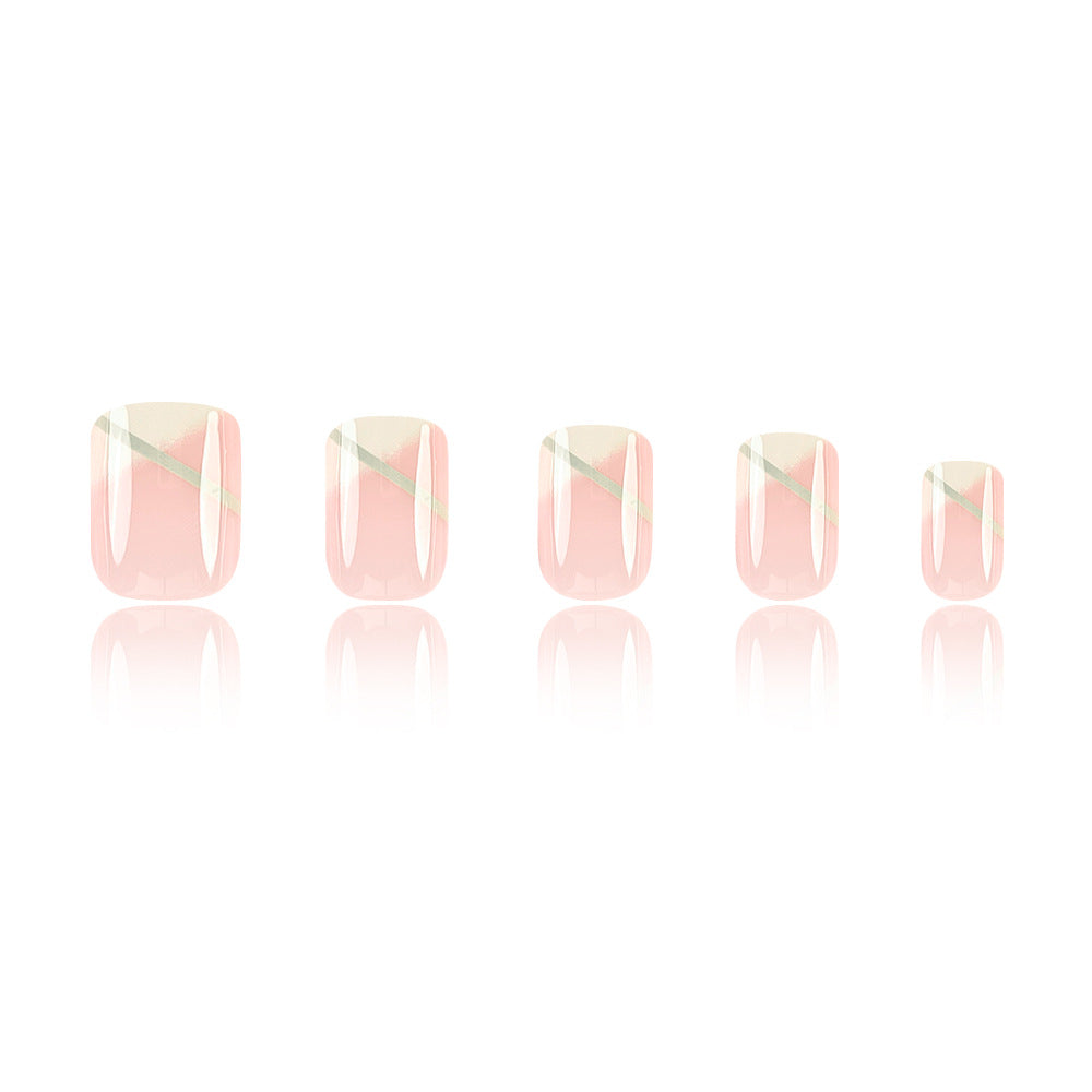 24PCS Gentle and Sweet Milky White French Nail With Glue - 24PCS